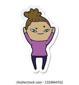 sticker of a cartoon woman