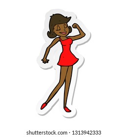 sticker of a cartoon woman with can do attitude
