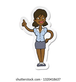 sticker of a cartoon woman with great idea