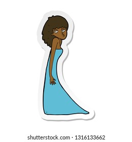 sticker of a cartoon woman pulling photo face