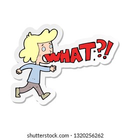 sticker of a cartoon woman shouting what