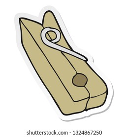 sticker of a cartoon wood peg