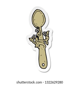 sticker of a cartoon wooden spoon