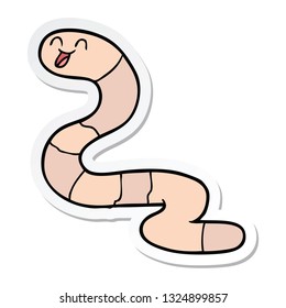 sticker of a cartoon worm
