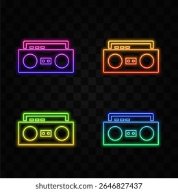 sticker cassette reader. suitable for music symbol.neon style. color matte style. editable simple design. design template vector. symbol illustration.