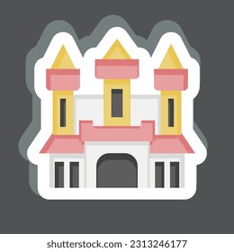 Sticker Castle. related to Halloween symbol. simple design editable. simple illustration