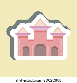 Sticker Castle. suitable for Halloween symbol. simple design editable. design template vector. simple illustration