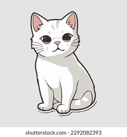 Sticker Cat with cute contour