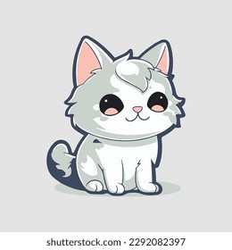 Sticker Cat with cute contour