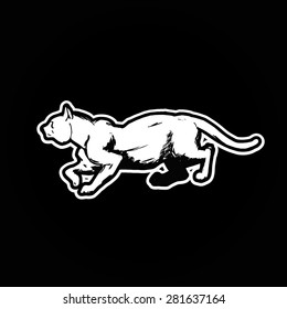 Sticker cat on a black background