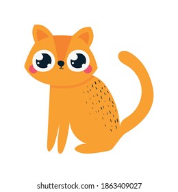 pegatina de un gato de color anaranjado diseño de ilustraciones vectoriales