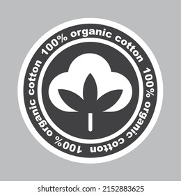 Sticker For Certified, Organic Cotton.