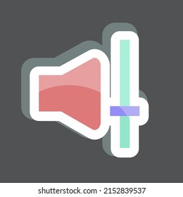 Sticker Change Music Volume. suitable for music symbol. color mate style. simple design editable. design template vector. simple symbol illustration