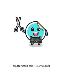 sticker character as barbershop mascot , cute design