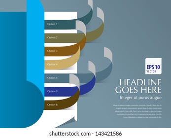 Sticker Chart template for infographics. Vector illustration