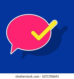 Sticker Check message flat icon.