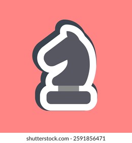 Sticker chess. Sports equipmen telements.