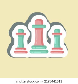 Sticker Chess. suitable for education symbol. simple design editable. design template vector. simple illustration