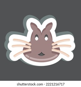 Sticker Chipmunk. related to Animal Head symbol. simple design editable. simple illustration. cute. education
