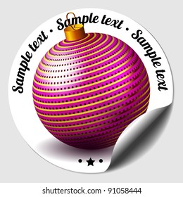 Sticker with christmas bauble