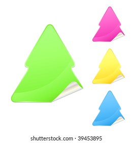 sticker christmas tree shape