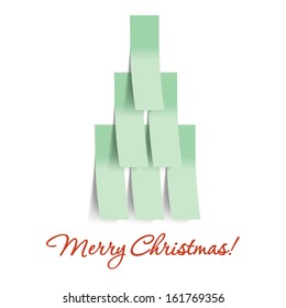 Sticker Christmas tree. Vector Illustration.