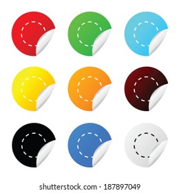 sticker circle color vector illustration