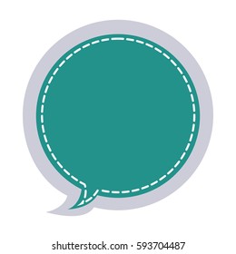 sticker circular balloon frame callout dialogue vector illustration