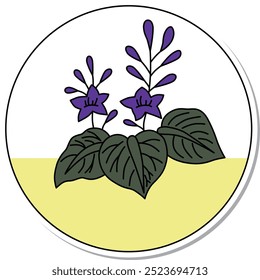 Sticker circular hanafuda December paulownia paulownia scum
