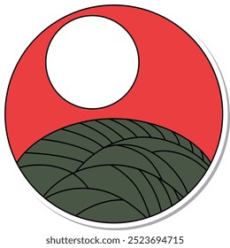 Adesivo circular hanafuda, Hazuki, Awn, Lua, agosto, Awn to Lua