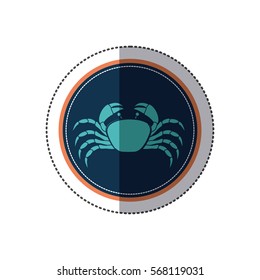sticker circular ornament with crab inside