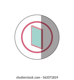 sticker with circular shape of colorful tablet touch