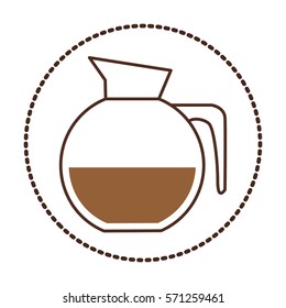 sticker circular shape glass jar of coffee with handle