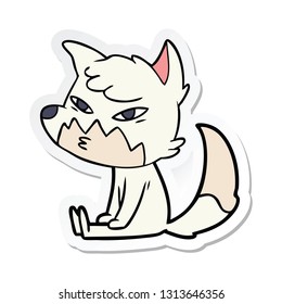 sticker of a clever cartoon fox
