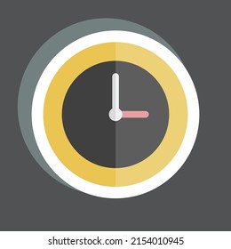 Sticker Clock. suitable for party symbol. simple design editable. design template vector. simple symbol illustration