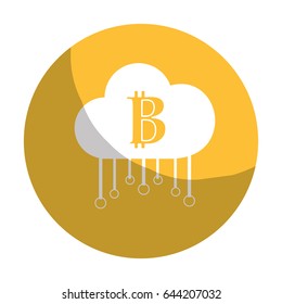 sticker cloud data center with bicoin symbol