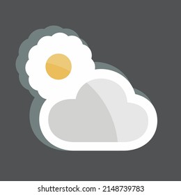 Sticker Cloudy Weather. suitable for Spring symbol. simple design editable. design template vector. simple symbol illustration