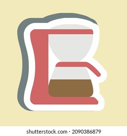 Sticker Coffee Machine - Simple illustration,Editable stroke,Design template vector, Good for prints, posters, advertisements, announcements, info graphics, etc.