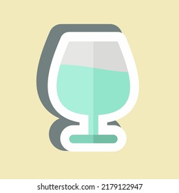 Sticker Cognac Glass. suitable for Drink symbol. simple design editable. design template vector. simple symbol illustration