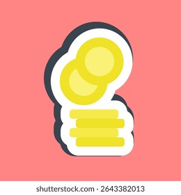 Sticker coin. Crypto currency elements.
