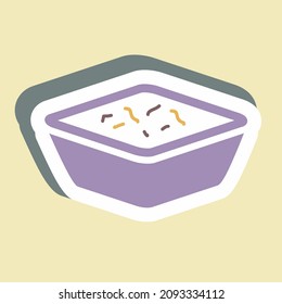 Sticker Coleslaw - Simple illustration,Editable stroke,Design template vector, Good for prints, posters, advertisements, announcements, info graphics, etc.