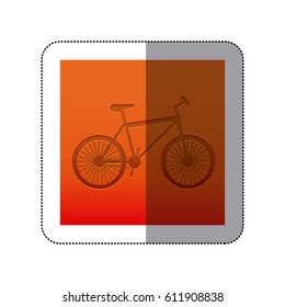 sticker color background with carved bike vector illustration