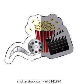 Ticket Cinema Reel Pop Corn Clapper Stock Vector (Royalty Free) 518603392