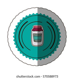 sticker color round frame with glass jam