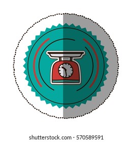 sticker color round frame with kitchen weight scale