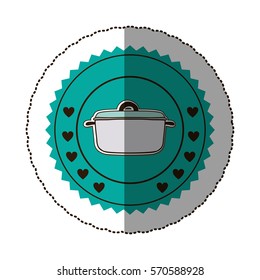 sticker color round frame with pans