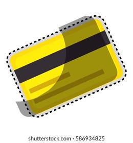 sticker color silhouette with credit card