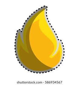 sticker color silhouette with flame close up