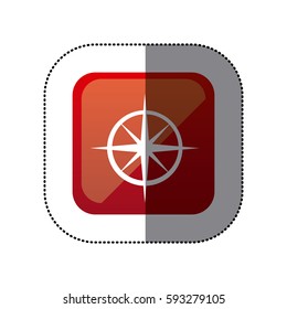 sticker color square with compass icon vector illustration