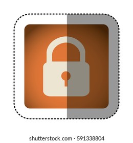 sticker color square with padlock icon vector illustration